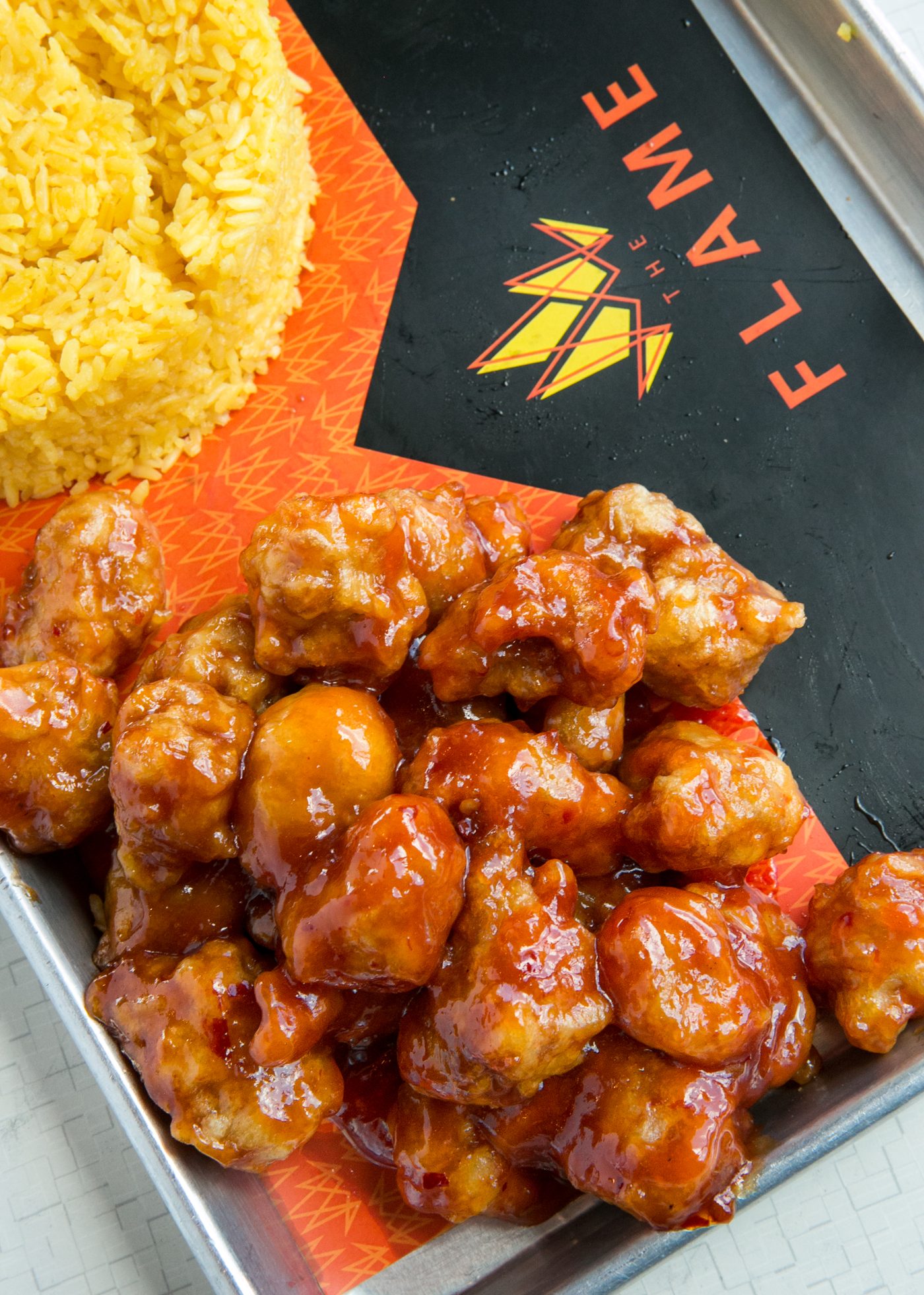 Orange chicken with fried rice