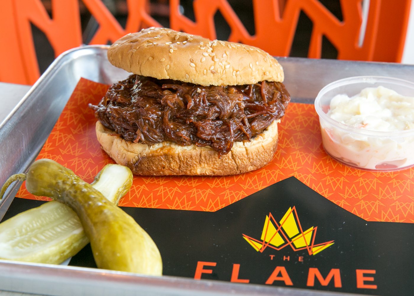 Pulled brisket sandwich