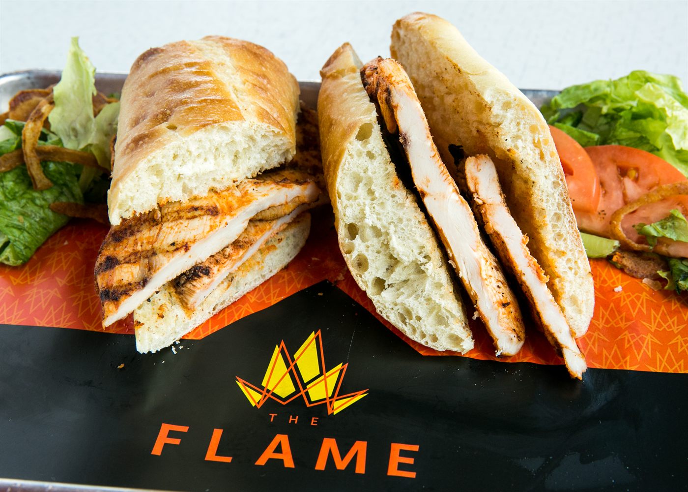 Grilled chicken baguette