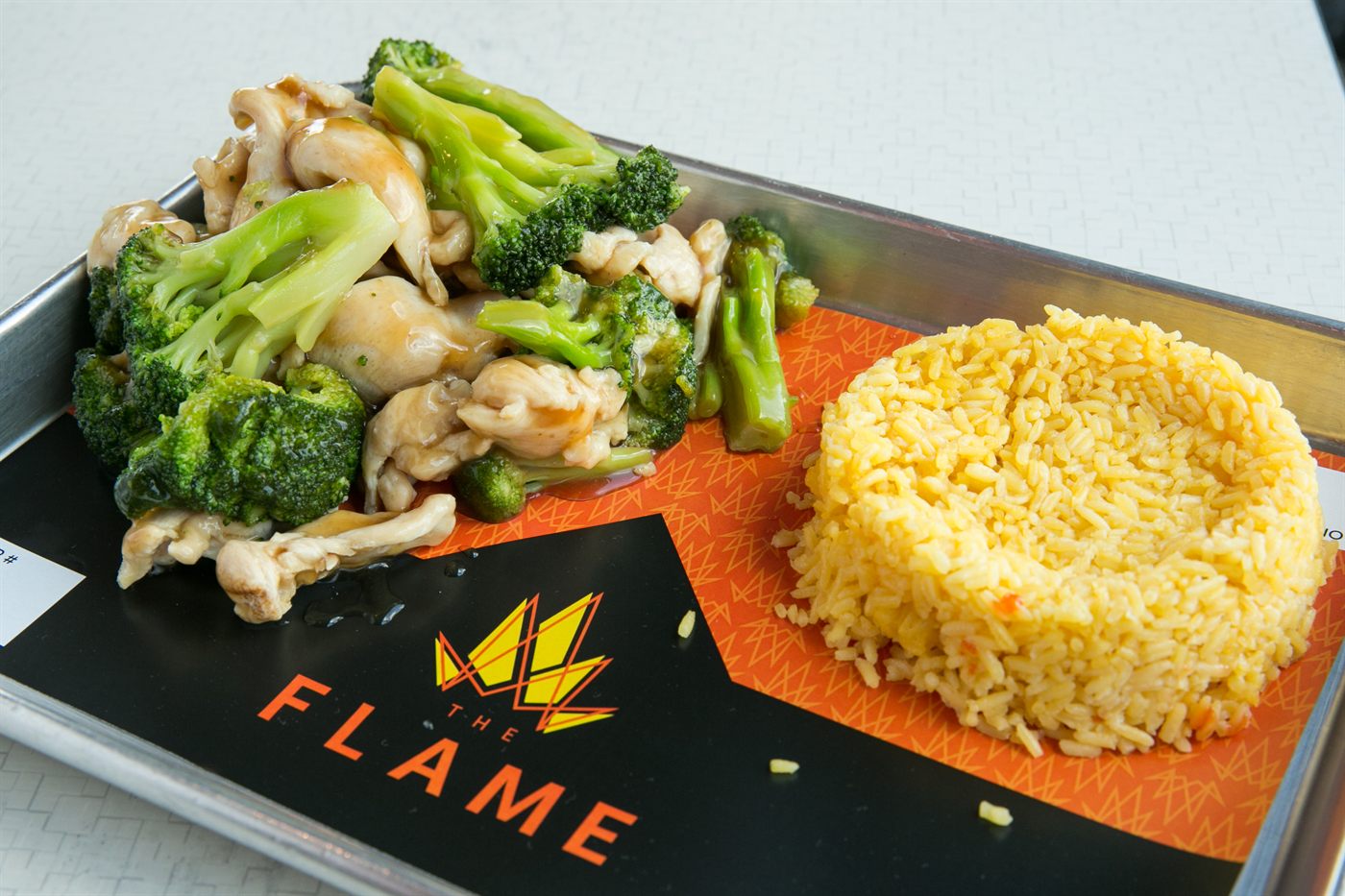 Chicken and broccoli with fried rice
