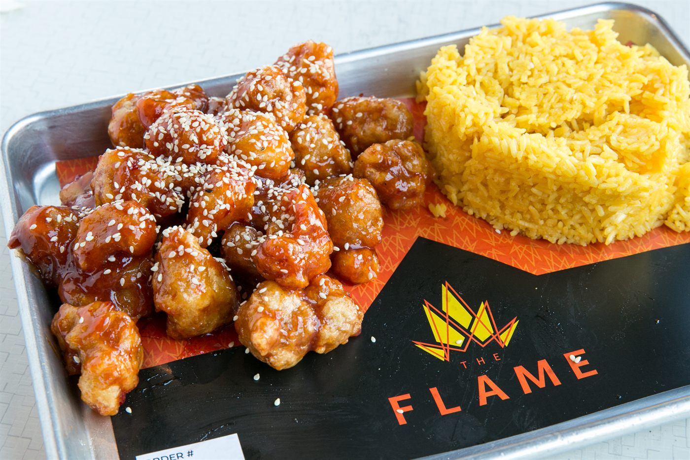 Sesame chicken with fried rice