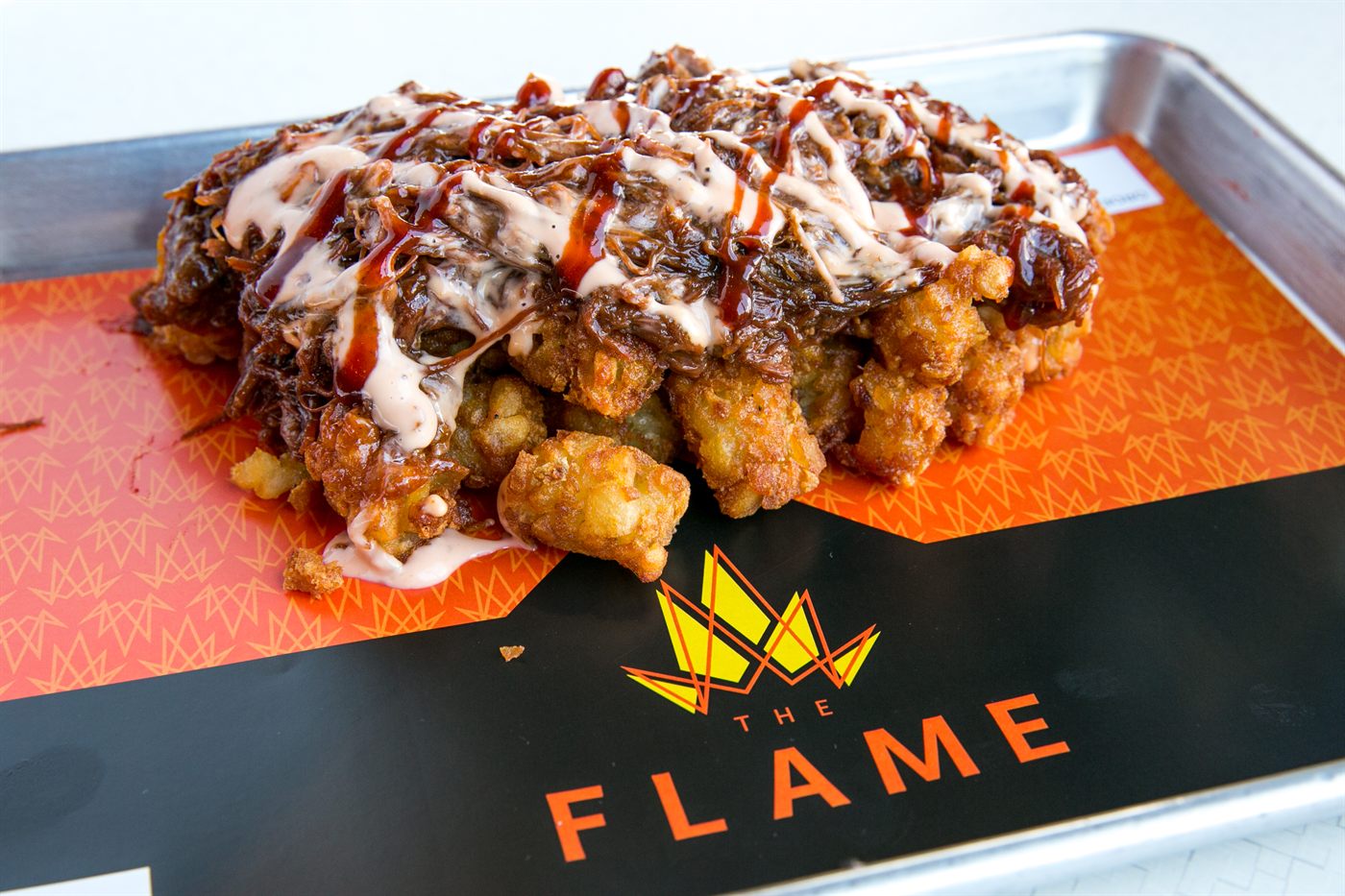 BBQ pulled brisket loaded tater tots